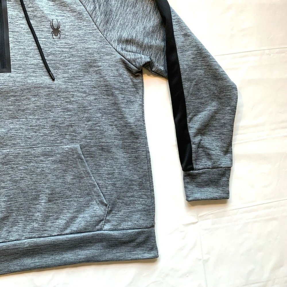 NWT Spyder Active Hoodie Sweatshirt Pullover Mens Large ProWEB Zip Fleece‎ Lined - Picture 7 of 12